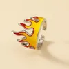 Cluster Rings Vintage Flame Open For Women Men's Metal Charms Punk Friendship Jewelry Aesthetics Gifts Party JewelryCluster