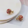 Stud Cute Lovely Fruit Earring For Women Vintage Red Pomegranate Ear JewleryStud4509951