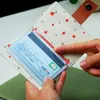 حاملي البطاقات اللطيف نساء أعمال الحامل الكتب Canvas Bank Clip Wallet Brint Print Floral ID Bagcard