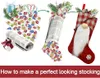 2022 neue Weihnachtsstrümpfe Süßigkeiten hängende Socken Weihnachten personalisierte Santa Plaid Dekorationen Familie Party Urlaub Gunst