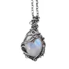 Pendant Necklaces Vintage Moonstone Necklace High Quality Brand Designed Women Lady Girls Jewelry Wedding Birthday Gift