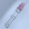 Coelho rosa cristal vidro vibradores masturbador vibrador realista pênis grande gspot anal butt plug adulto brinquedos sexy para mulher female8946439