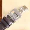 Rezerwowe zegarki Reserve Ręce Ręcznie ruch stalowy skorupa turbillon szkielet niebieski twarz brązowy skórzany pasek składany zegarek na nadgarstek