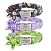 Personalized Dog Collar Nylon With Flower and Metal Buckle Small Medium Large Puppy Engraved Name Collars Pet Cat Dog Supplies 220610