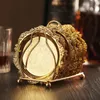 6 st Classical Golden Cocktail Metal Coaster Continental Vintage Zinklegering Geplateerde Vergulde Mat Placemat Diameter 10,5 cm WF