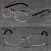 Ny designer abalone skal inuti buffel horn metall rimless ram man kvinna runda optiska c dekorationsramar mix myopiska glasögon guld 3524012 glasögon storlek: 54-18-140