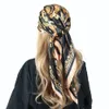 Head Scarf Women Luxury Brand Square 90 90cm Silk Foulard Bandana Cheveux Soft Neckerchief Hijab Hair Scarves For Ladies