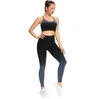 Yoga Tracksuits Women's Seamless Sets Fitness Sport Suits Gym Sportswear Crop Top High Waist Running Leggings Sports Bras 220429