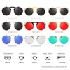 Sunglasses Steampunk Round Metal Women Style Retro Flip Circular Double Sun Glasses Men CIRCLE GLASSESSunglassesSunglasses266h