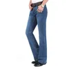 Erkekler için erkek kot pantolon orta bel ortası streç alevlendi erkek pantolon klasik tasarımcı boyutu 26-40men