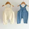 Kläder sätter barn kläder passar spädbarn barnflickor sätter lång ärm broderad skjorta denim jumpsuit höst våren suitclothing