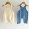 Ensembles de vêtements enfants vêtements costume infantile bébé filles ensemble à manches longues chemise brodée Denim combinaison automne printemps costume vêtements