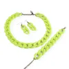 Designer Original Fluorescent Color Acrylic Chain Necklace Fashion 3-piece Jewelry