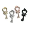 Charms 5pcs Zirconia Cúbica Pave Key Colgante para joyas Collar de pulsera Accesorios hechos a mano Charms