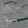 جديد فاخر تصميم 1164 الحبوب الدقيقة المعبدة الماس مجموعة بدون حالات إطارات معدنية النظارات الكلاسيكية النظارات 3 لون ألواح النظارات الرجال النساء الصخور سلك 18K الذهب الإطار امرأة