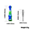 Silicone Nectar Collector Kit Smoking Pipe With 14mm Titanium Tips Multiple Colors Mini NC Smoking Tool For Glass Water Bongs Rigs