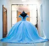 Assepoester Vestido de debutante para 15 anos Off the Shoulder Princess Quinceanera Dresses Butterfly Mis Quina