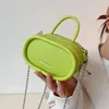 Akşam çantaları düz renkli pu deri mini totes kadın oval tasarımcı çanta moda omuz kısa saplı zincir crossbody bagevening