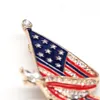 10 Pcs/Lot American Flag Brooch Crystal Rhinestone Enamel 4th of July USA Patriotic Pins For Gift/Decoration