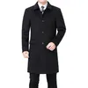 Woolen Winter Cashmere Pea Men Men Overcoat Long Wool Blend Fat Palto Erkek Mont Kaban 201128