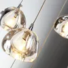 Современные люстры крытый освещение лестница светодиодная люстра для гостиной хрустальный шар люстры лофт кухонные светильники