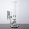 Große gerade Röhre 14 Zoll Wasserpfeifen Glasbong Stereo Matrix Perc Wasserpfeifen Dicke 18 mm Innenverbindung mit Schüssel Aschefänger Fritted Disc Oil Dab Rigs