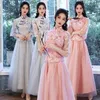 ملابس عرقية خمر زر وصيفه وصيفه الأزواج فستان صيني على الطراز الصيني