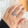 ボックスの女性の贅沢925スターリングシルバーの結婚指輪星空のスカイデザイナーのジュエリーデザイナーの婚約リングのための花嫁ファッションクラシックラブリングギフトサイズ6-9