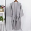 Mulheres para dormir, estilo japonês adulto kiimoono pijamas algodão sólido para homens Haori Yukata Bathrobe Clothingwomen's Clothingwomen's