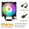 Fans Coolings Darkflash 4 Heatpipes Argb CPU Cooler Radiator Silent PWM 4Pin 250W för Intel LGA 1150 1151 1155 1200 1366 AMD AM48571646