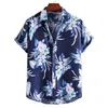 Erkekler Sıradan Gömlek Çiçek Erkekler Kısa Kollu Baskı Mens Aloha Gömlek Beach Tatil Hawaiian Camisa Yaz Markası Rahat Harajuku Streetwearmen
