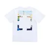 Summer Offs Brand Fashion t Shirts Designer Oil Paintting Cotton Short Sleeves Mens Tee T-shirts Black Back Printing x Tshirts