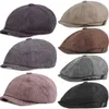 Vintage Men Beret Hats Sprzedawca gazety klasyczny malarz kapelusz zachodnie czapki bawełniane mieszanki berets płaski krawędź Regulowane mężczyźni Spring Street Cap J220722