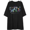 Dazzle Color Oversize T Camisetas Oficina Laser Imprimir Tshirt Algodão Hip Hop Halva Manga Casual Top Tees Roupas por atacado 220608