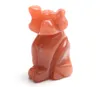 1.5 INCHES Height Small Size Dog Statue Crafts Natural Chakra Stone Carved Crystal Reiki Healing Animal Figurine 1pcs