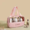 Cosmetic Bags & Cases Personalized Embroidery Stitching Bag PVC Translucent Large-Capacity Bath PU Waterproof Portable Travel Storage BagCos