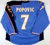 Maglia da uomo vintage Atlanta Thrashers Mag Maglia da gioco indossata17 Ilya Kovalchuk 36 Eric Boulton 6 Ron Hainsey 7 Maglia Mark Popovic Hockey blu