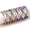 Charm Bracelets 10pcs lot Whole Beaded Leather Snap Button Bracelet Bangle Handmade 18mm DIY Jewelry Making Fawn22206V