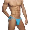 Sexy Mini Bikini Men Low Rise Thong Swimwear Solid String Swimsuit Underwear Side Tie Swim Brief Man Surf Bathing Suit Beachwear 220509