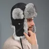 Berets Men Real Fur Bomber Hats Women Winter Warm Ushanka Russian Snow Hat With Earmuffs Trapper Cap Earflap