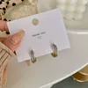 Hoop & Huggie Trendy Enamel Metal Earring For Woman Vintage Open Intersect Circle C Shaped Korean Statement Small Earrings BrincosHoop