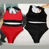 Mode lettres imprimées bikinis femmes rembourrées maillot de bain divisées femmes surfer sur la plongée maillots de bain d'été plage maillot de bain