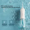 Diş Temizleyici Taşınabilir USB Şarj Edilebilir Flosser 360 ° Dönen Nozullar 300ml Su Tankı IPX7 Su geçirmez Br-YB8111 220518