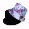 Berets 8 Color Tie Dye Fashion Summer Harajuku Fisherman Hat Men And Women Foldable Outdoor Leisure Bucket Sun HatBerets