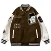 Men's Jackets Men's Hip Hop Streetwear Baseball Jacket International Chess Embroidery Patchwork Harajuku Coat Vintage Oversized Varsity