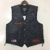 Vêtements de moto Vêtement en cuir Homme Casual Jacket Waitetcoat avec punk rétro classique Motocross équipement