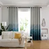 Tende per tende Tende per camera da letto Soggiorno Sala da pranzo Stile europeo Lusso Gradiente blu Velluto Drappo oscurante Decorazioni per la casa FinestreTenda