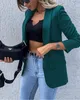 Vestes pour femmes printemps couleur unie à manches longues petit costume veste bureau OL professionnel Plaid Blazer femmes