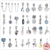 925 argent Fit Pandora point perle nouveau coeur famille chaîne de sécurité Bracelet perles breloque balancent bijoux à bricoler soi-même accessoires