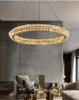Luxur Crystal Chandelier för sovrum modern ring vardagsrum hem dekor ljus fixtur guld rund led kök ö hängande lam